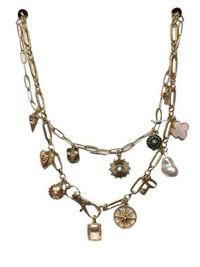 ✨ HOUSE OF HARLOW 1960 ✨ Gold-Tone Multi Layer Charm Necklace
